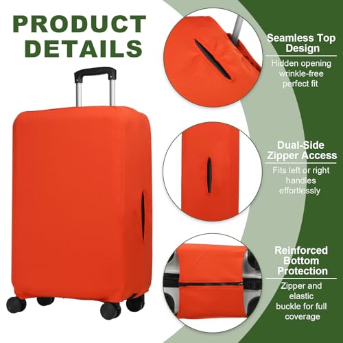 Housse de bagage élastique résistante aux rayures couleur orange rouge - 3