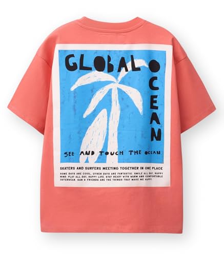 Image of Alan Jones Clothing Boys Oversized Cotton Printed T-Shirt | Round Neck, Short Sleeves, Casual Wear