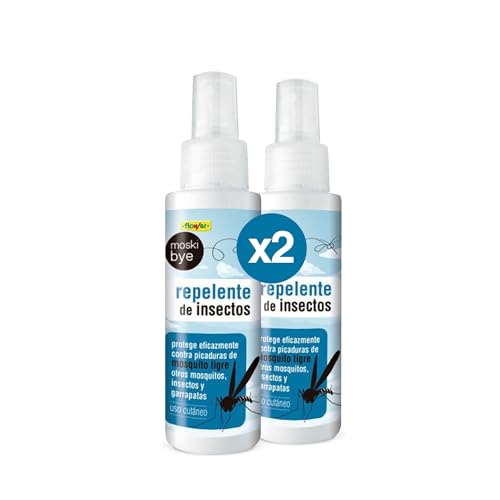 FLOWER x 2 Repelente Mosquitos Aerosol | Spray Protector Insectos, Mosquito Tigre, Garrapatas | Protección 8 Horas Cuerpo y Cara | Fórmula Potente Sin Componentes Dañinos