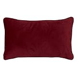 Matière : Polyester Paris Prix Atmosphera Créateur d\'intérieur - Coussin Déco Uni Lilou 30x50cm Rouge Grenat