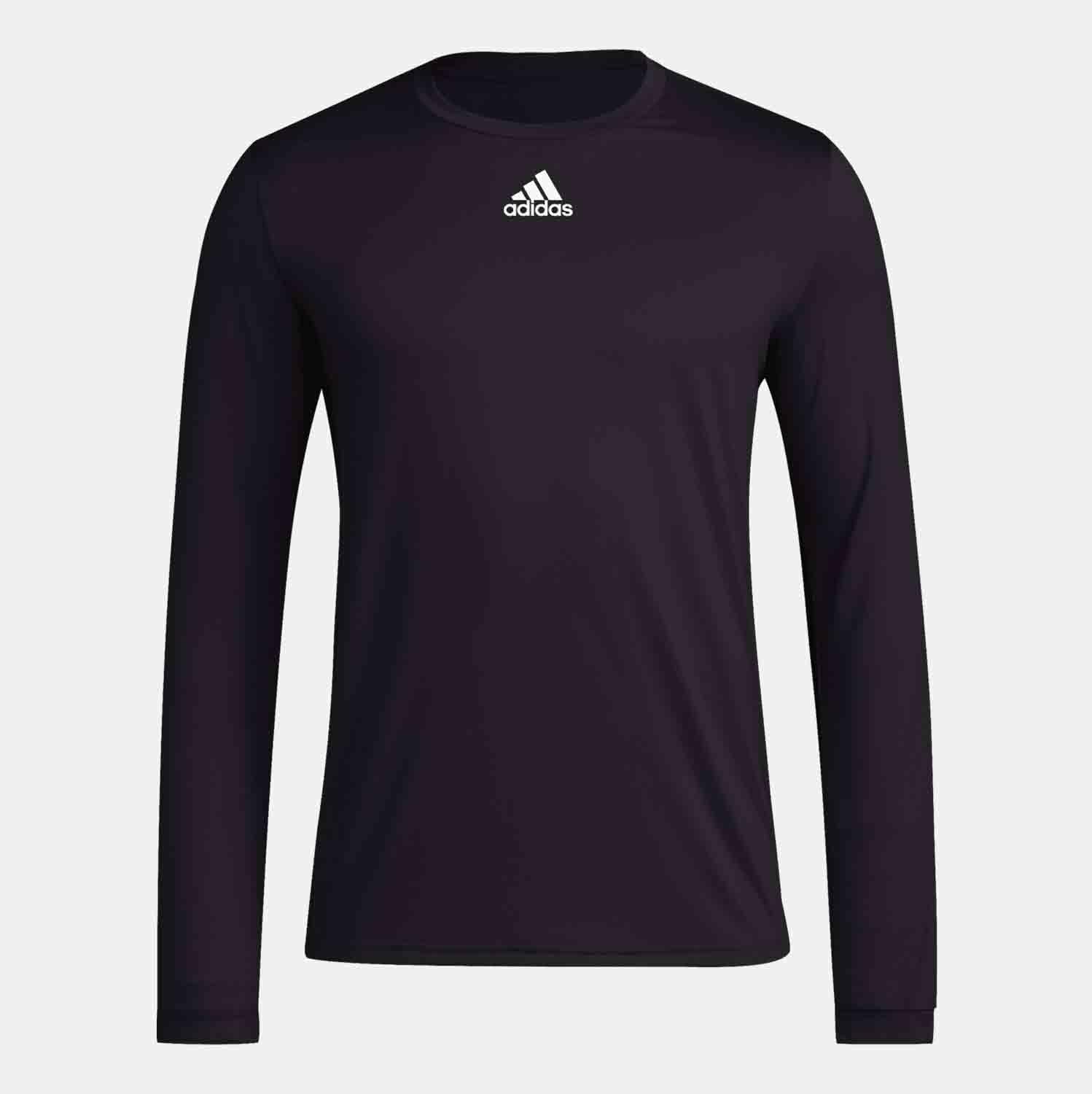 adidas Mens LS Pregame Bos Tee Black SM
