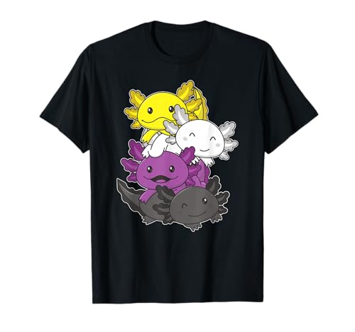 Nichtbinär Flagge Pride Monat LGBTQ Nonbinary Axolotl T-Shirt
