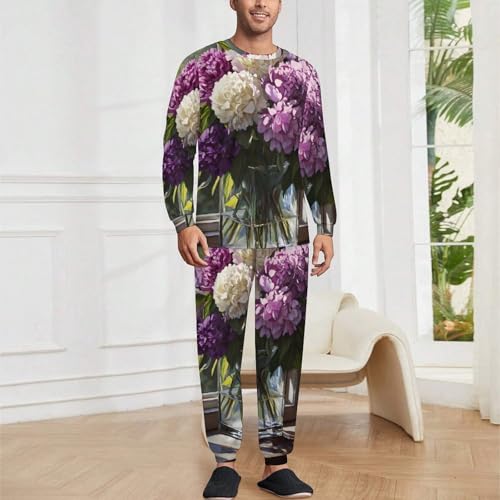 Beautiful Peonies Flowers Pajama Set Long Sleeve Lounge Sets Sleepwear 2 Pjs Nightwear for Men Women2