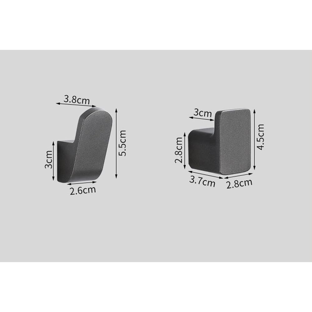 Schwarze Bademantelhaken aus Aluminium, für Badezimmer, Kleiderhaken, Handtuchhaken, Tür, Kleidung, Schlüsseltasche, Kleiderbügel, Haken für Badezimmer, rostfrei, Dekor, Organizer, Hakenleiste, A, 1