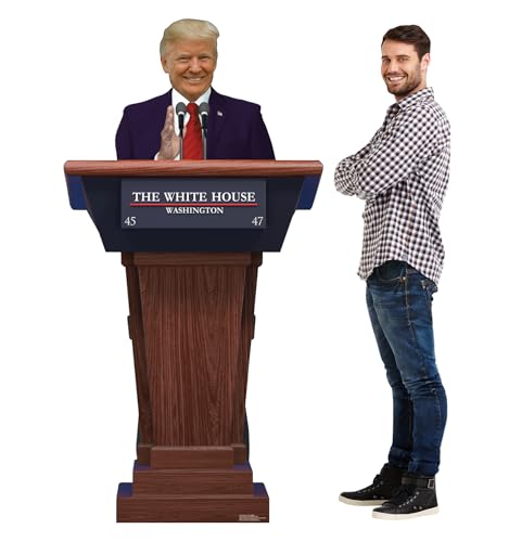 Image of Cardboard People Trump Podium Life Size Cardboard Cutout Standup - 2024 Donald Trump