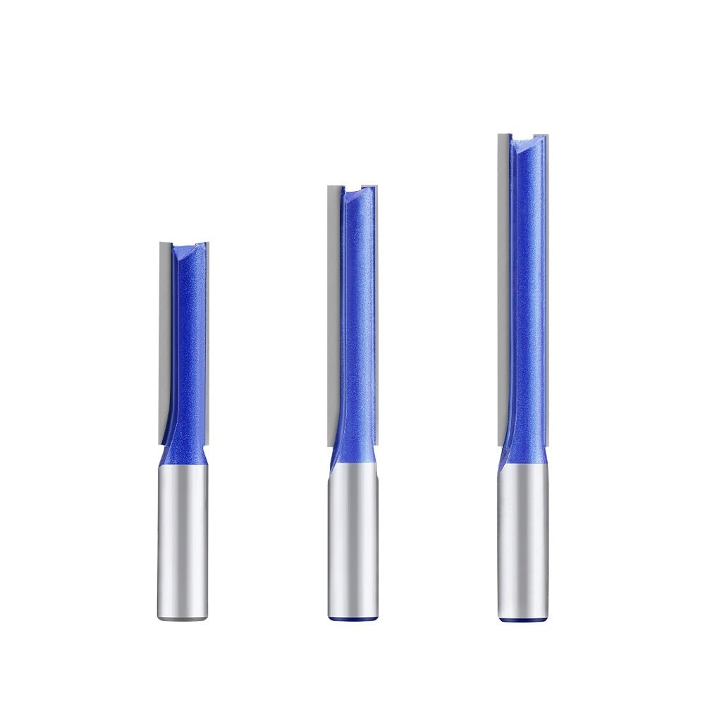 Brocas de enrutador rectas de calidad profesional con vástago de 1/3" y 1/2" y 12,7 mm(12mm shank 3Pcs)