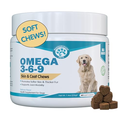 Wanderfound Pets - Omega 3 for Dogs, Skin and Coat Fish Oil, Dog Itch Relief, Soft Chews