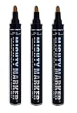 Arro-Mark PM-19 Mighty Paint Marker, Industrial Grade, Double-Sided Nib, White Color, (Pack of 3)