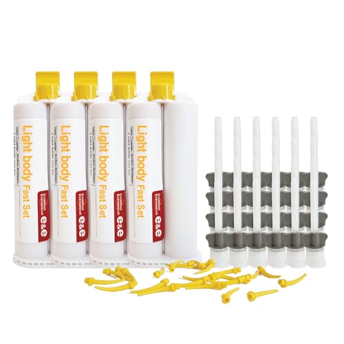 E&E Light Body Fast Set, Set of 4 X 50ml Cartridge + 24 Minxing Tips + 24 Intral Oral Tips, 40 Seconds Working Time, 2 Minutes Setting time