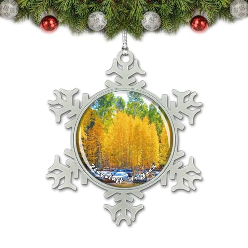 Nogytize Christmas Ornament Metal for Flagstaff Arizona USA Travel Souvenirs Glass Crystal Holidays Hanging Decorations Collectible Gift Idea Tree gj-343