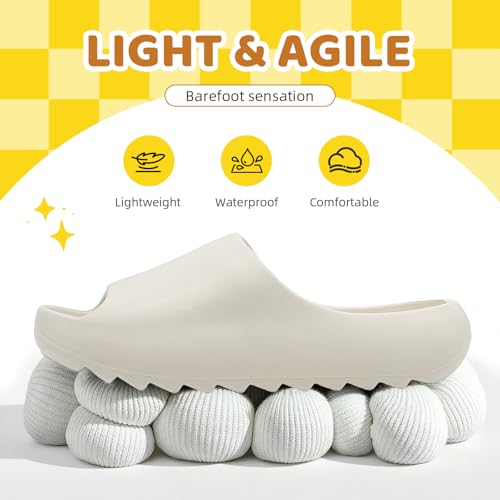 Image of Kids Cloud Slides for Boys & Girls, Super Soft & Comfy Beach Pool Slippers, Non-Slip Waterproof Shower Sandals for Toddlers & Kids