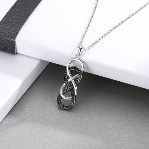 APOTIE Celtic Infinity Necklace for Women - 925 Sterling Silver CZ Infinite Pendant Eternal Jewelry Gifts for Women Girlfriend Wife3