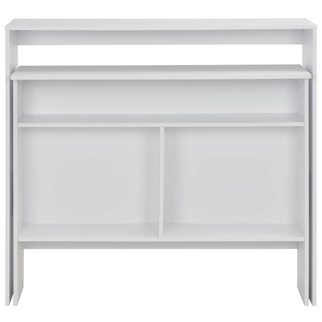 Tavolo da bar con 2 ripiani, 130 x 40 x 120 cm, bianco