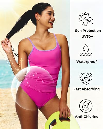 Image of Period Swimwear for Teens One Piece Ultra-Thin Quick-Dry Leakproof Tummy Control Swim Suit ,Multi