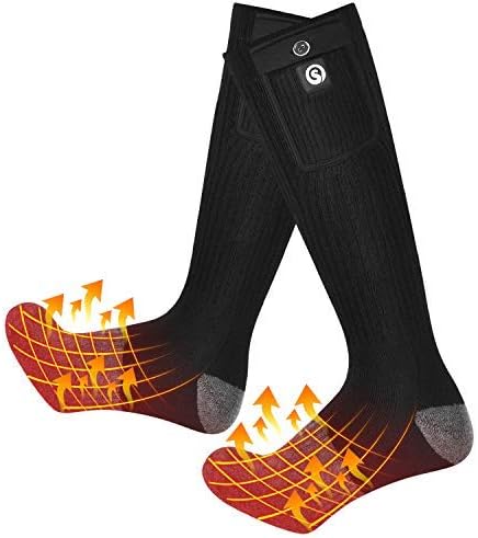 SNOW DEER Heated Socks,2023 Upgraded 7.4V Rechargeable Battery Electric Socks for Men Women,Winter Cold Weather Warm Socks for Huting Fishing Camping Hiking Skiing Foot Warmer