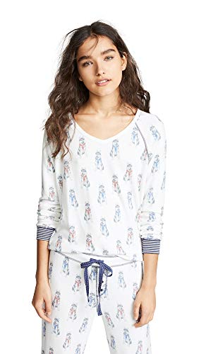 PJ Salvage Women's Winter Escape Long Sleeve Sleepwear, Natural, M