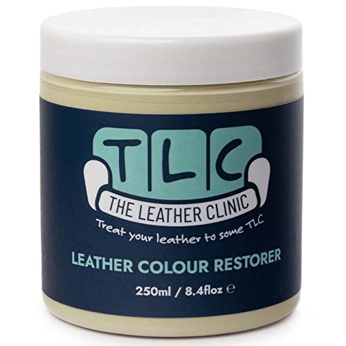The Leather Clinic Leather Colour Restorer | Multi Use Absorbent Leather Dye Repair | Recolouring Balm for Sofas, Shoes, Bags, Coats (Cream)