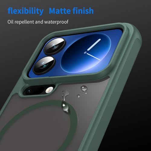 Image of Compatible with Xiaomi 17 Pro Case Cover,Compatible with MagSafe,Anti-Fall,Compatible with Xiaomi 17 Pro 5G 25098PN5AC Cell Protective Phone Case Green