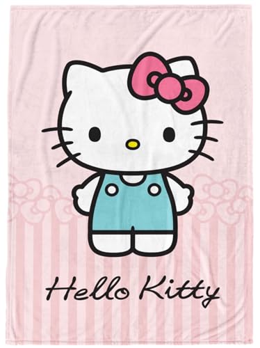 Jay Franco Plush Throw Blanket – Soft & Comfy 50x70 Inches Throw for Couch or Bed – Cozy Home Décor for Living Room & Bedroom, Pink - Hello Kitty