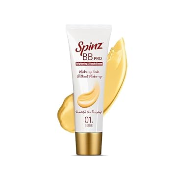 Spin BB Pro Brightening and Beauty Fairness Cream Silky Smooth Formula, Soft & Smooth Skin, Covers Dark Spots 29g | Makeup Look Without Makeup