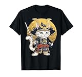 Chat Ninja japonais Kawaii Khao Manee Cat Samouraï T-Shirt