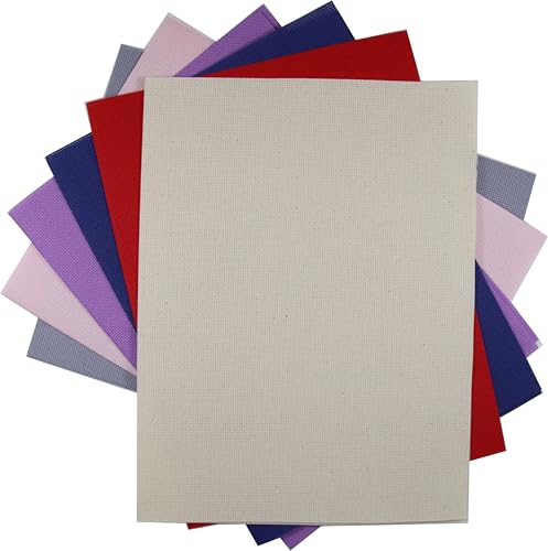 Image of KCS 6 pc of 12 inch x 18 inch (30cmx45cm) Counted Cotton Aida Cloth Cross Stitch Fabric (16CT-J)