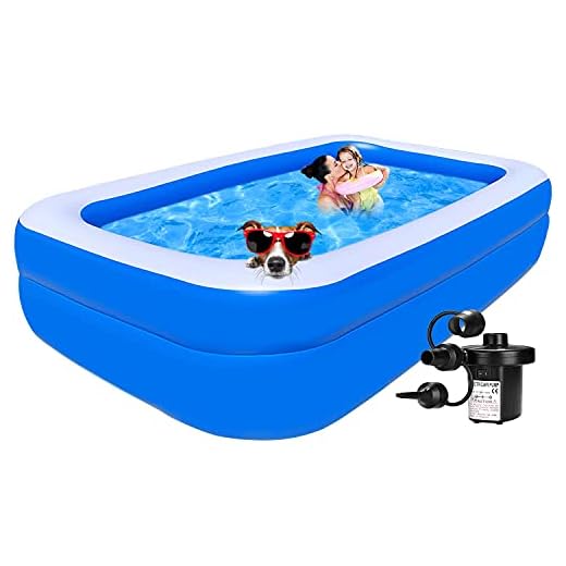 Inflatable Pool for Kids and Adults - Kiddie Pool Inflatable Swimming Pool for Kids Pools for Backyard Blow Up Pool 120" X 72" X 20" Air Pump Kids Pool Family Pool, Toddlers, Lounge Water Play Party