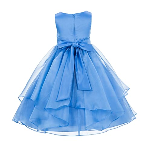Image of Girl's Synthetic a-line Maxi Dress (WLT-1067-8-9 Turquoise 8-9 Years)
