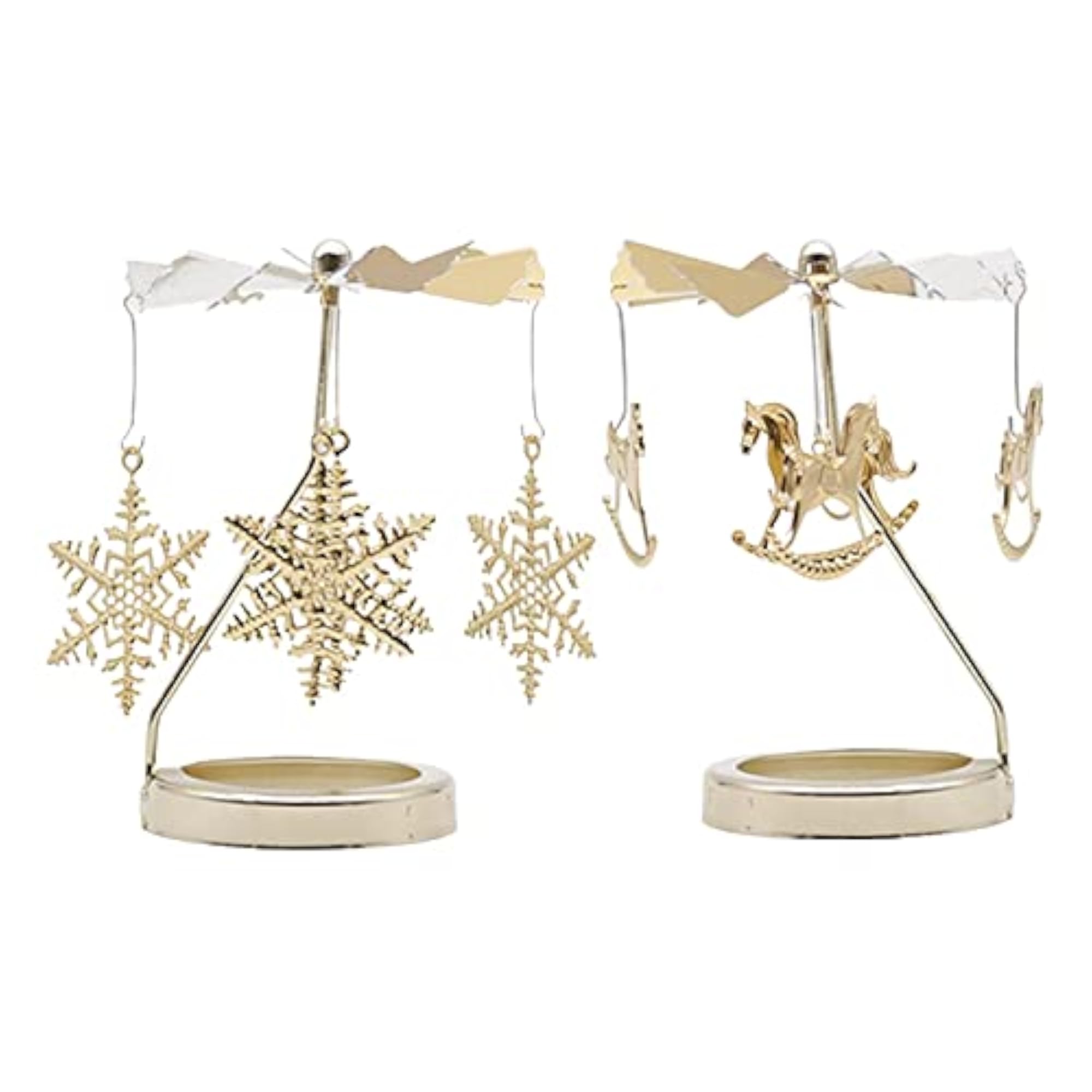 Spinning Tea Light Candle Holder, Rotating Candlestick 2Pcs
