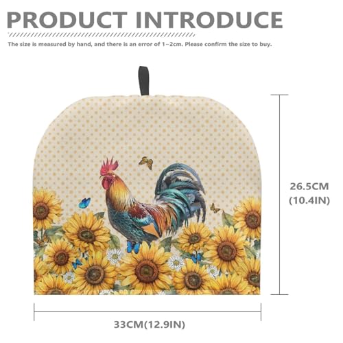 Image of Teapot Cozy Large Tea Cozies Insulated Keep Tea Warm Tea Pot Cozies Teapot Dust Cover Perfect for Teapot British Home Kitchen Table Decorative, Rooster Sunflower Polka Dot