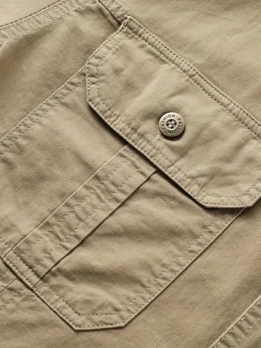 Image of FABRIPPLE Men's Cargo Jacket Shirt | 100% Cotton | 6 Pocket Utility Overshirt | Casual & Outdoor Wear | Breathable & Lightweight Fabric