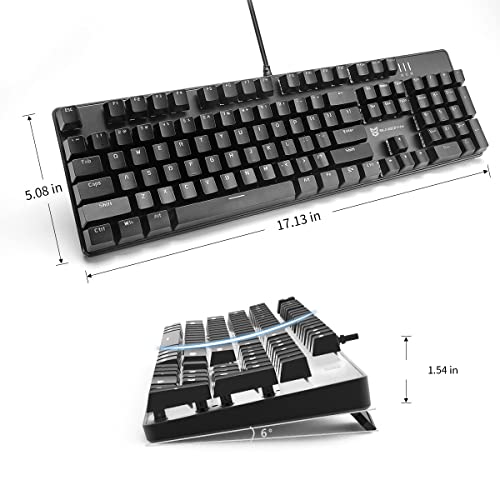 Image of Hot Swappable Mechanical Gaming Keyboard - White Backlit with Blue Switches and 104 Keys Layout - Wired Gaming Keyboard