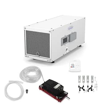 AprilAire E050PZ 50-Pint Whole-House Dehumidifier with Wi-Fi Thermostat and Accessories