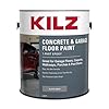 KILZ 1-Part Epoxy Acrylic Concrete & Garage Floor Paint, Slate Gray, Satin, Interior/Exterior Concrete Paint for Basement Floors, Porches, Driveways & Pool Decks, 1 Gallon