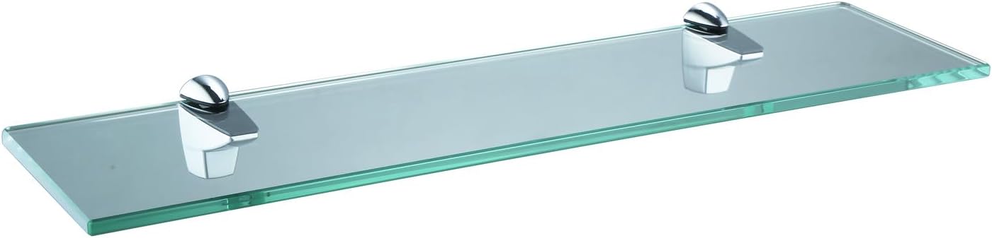 XVL Glass Shelf 20 Inch Bathroom Tempered Glass Rack Chrome GS3004BM