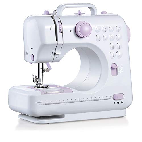 Multifunction Portable Desktop Electric Household Sewing Machine Sewing Tool Mini Sewing Machine 505A 12 Built-in Stitches, 2 Speeds Double Thread, Foot Pedal Best for Beginner