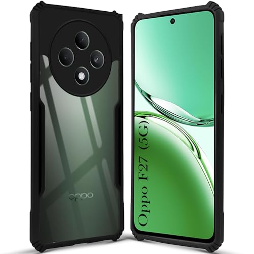 Image of Jkobi Back Cover Case for Oppo F27 5G (Shockproof with Polycarbonate Clear Panel | Professional Black)