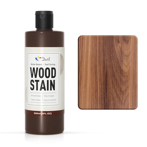 Comparison: Best Stain For Cabinets 2 DWIL Water Based Wood Stain - Multiple Finishes, Fast Drying, Indoor and Outdoor Furniture, Wood Paneling, Cabinets and More, Low Odor & Non-Toxic (8.5oz Teak)