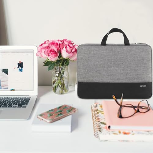Image of Ytonet Laptop Sleeve Case 13 13.3 Inch, TSA Slim Laptop Case with Handle | Compatible with MacBook Neo, Air, Pro HP Dell Notebooks, TSA, Slim, Water Resistant, Business Travel Carrying Cover, Grey