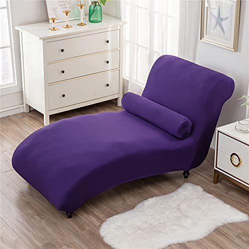 Maiyu-My Chaise Lounge Cover Elasticity Chaise Longue Slipcover Luxury Chaise Chair Covers For Living Room Indoor Furniture Cover Slipcovers For Chaise Lounge Ultra Soft Machine Washable (Purple) #TOP2