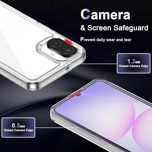 Image of Case for Samsung Galaxy A07 4G, Military Grade Drop Protection Phone Case, Yellowing Resistant, Anti-Scratch Hard PC Back, Shockproof Hard Ultra-Thin Protective Cover, Clear