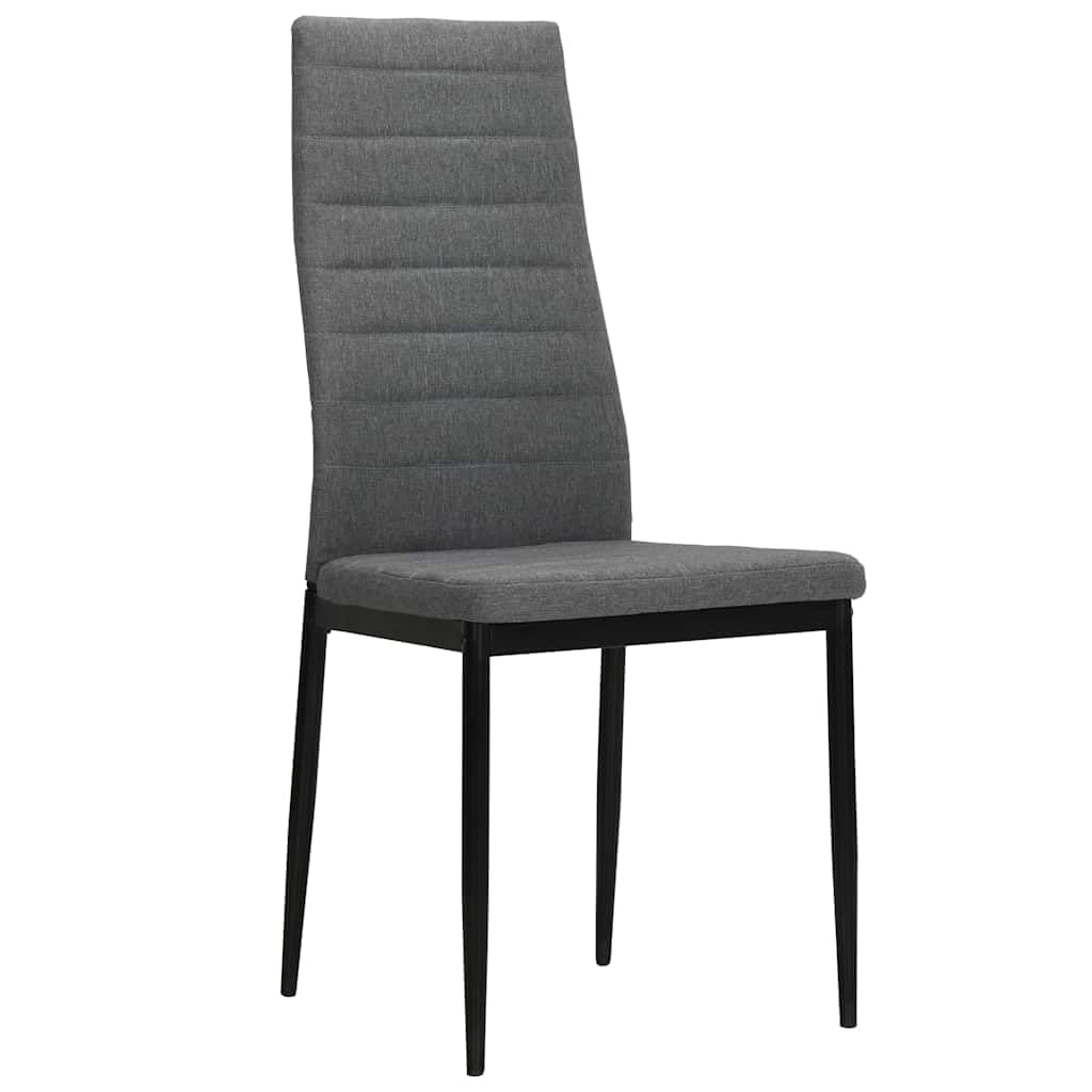 Set di 4 sedie da sala da pranzo, grigio chiaro, tessuto poliestere con