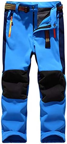 Echinodon Kinder Softshellhose mit Fleecefütterung Hose Wasserabweisend Winddicht Atmungsaktiv Warm Funktionshose Skihose Regenhose Jungen Mädchen Sporthose Wanderhose