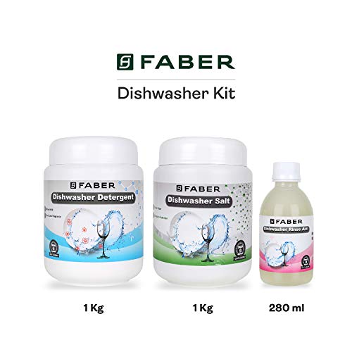 Image of Faber Dishwasher Detergent Kit with 1kg detergent, 1kg Salt and 280 ml Rinse Aid