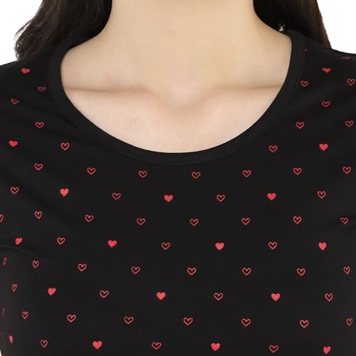 Image of Modeve Women Printed Cotton Blend Half Sleeve Round Neck T-Shirt for Summer