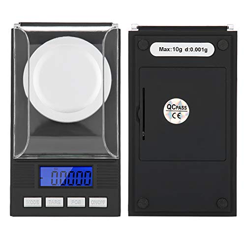Milligram digitale sieraden schaal, draagbare mini hoge precisie 0,001g professionele zak diamant weegschaal elektronische weegschaal gewicht gram en ounces (10g) - Afbeelding 5