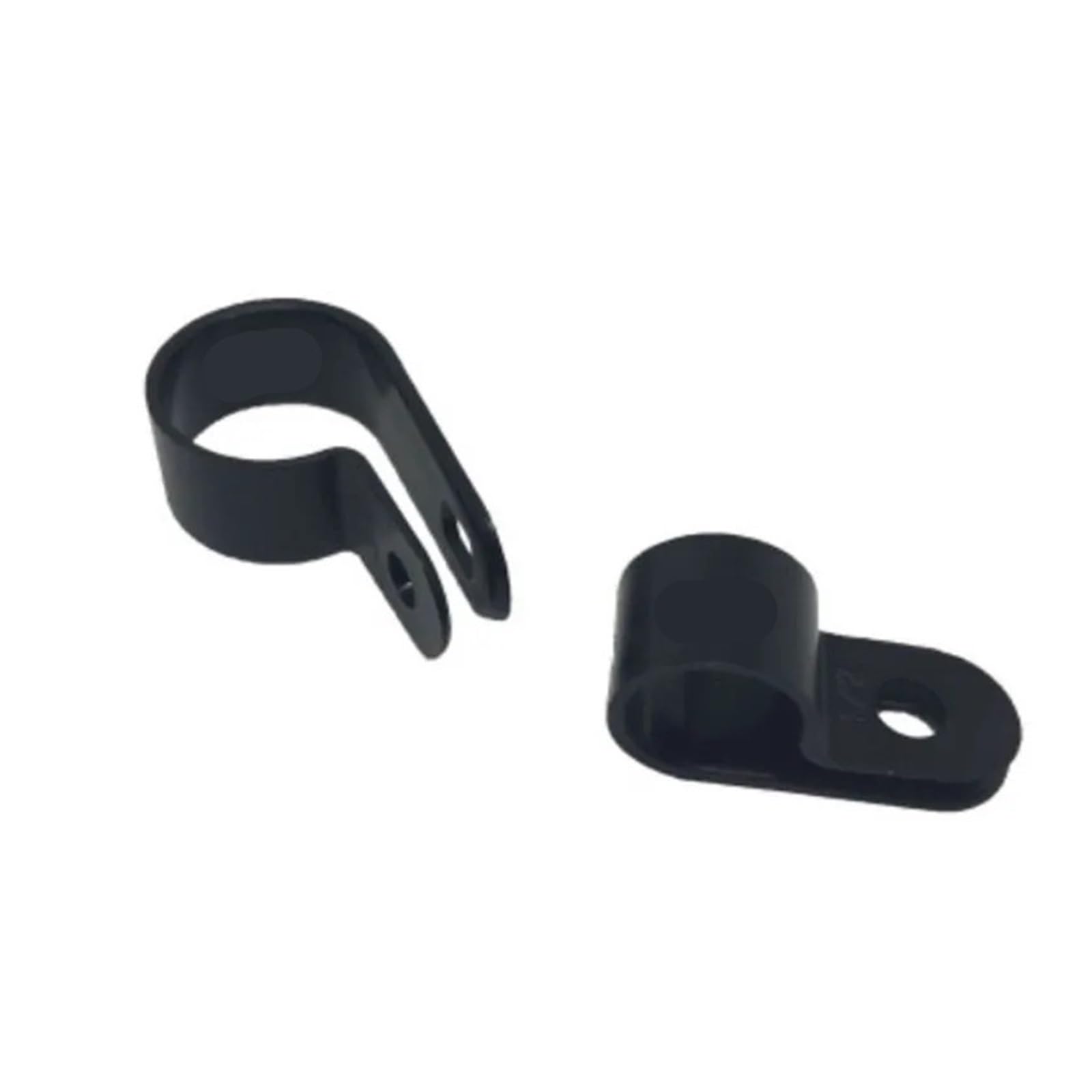 50 clips de plástico P negros para manguera, cable tipo R, abrazadera de cable de nailon, accesorios eléctricos (blanco, 6,4 mm)