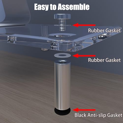 Support de moniteur en acrylique transparent et étagère de rangement d'angle - 5