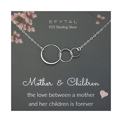 Mom 2 Children Necklace, Sterling Silver Three 3 Interlocking Infinity Circles, Mothers Day Jewelry Gift