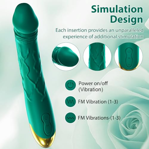 Image of 7.6 Inch Realistic Dildo Vibrator for Women，10 Powerful Vibration Modes for Clitoral and G-spot Stimulation, Waterproof Rose Adult Sex Toys for Women and Couples